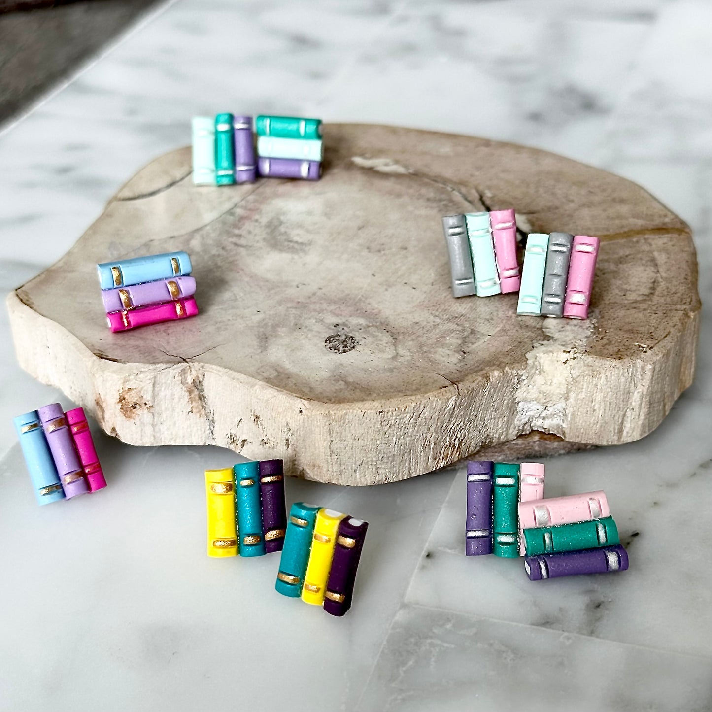 Candy Coloured Book Earrings
