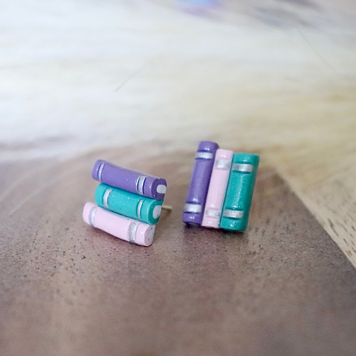 Candy Coloured Book Earrings