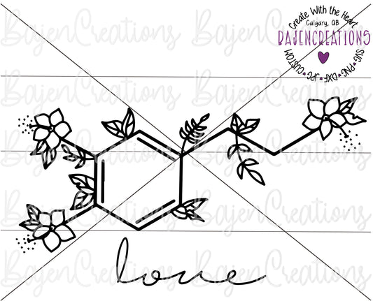 Love Dopamine Chemistry Symbol - Digital