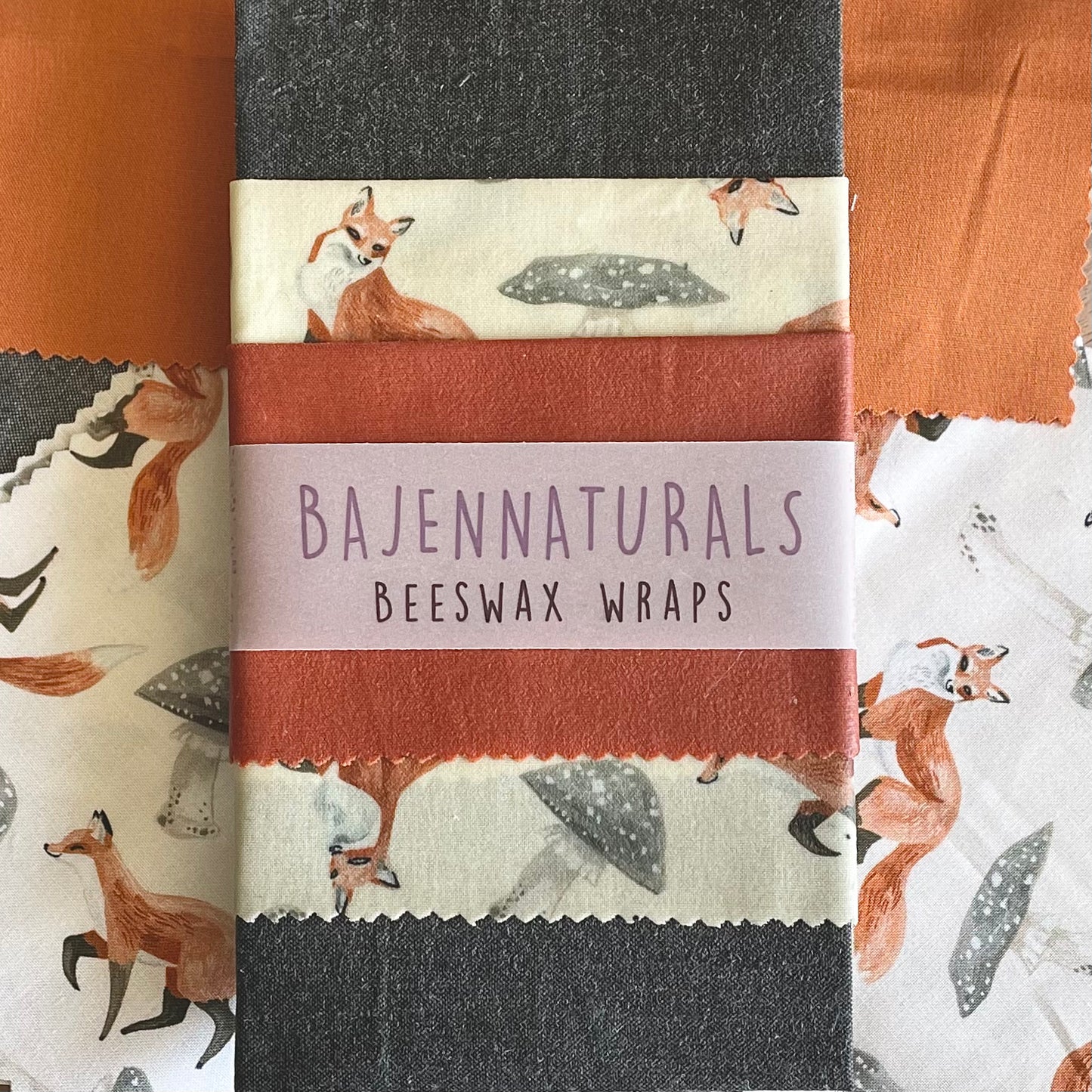 Fox + Mushrooms Beeswax Wraps - 3 pack