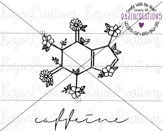 Caffeine Chemistry Symbol - Digital