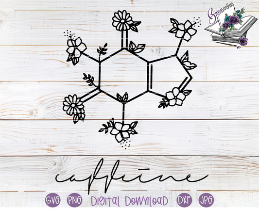 Caffeine Chemistry Symbol - Digital