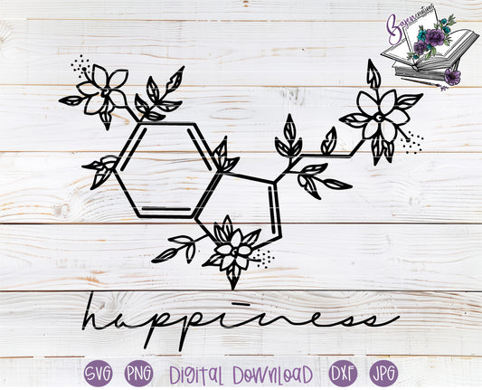 Happiness Serotonin Chemistry Symbol - Digital