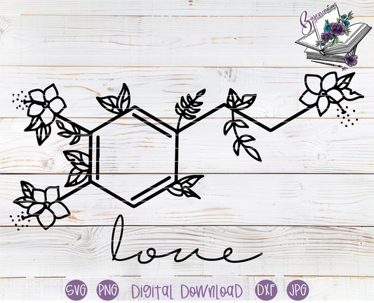 Love Dopamine Chemistry Symbol - Digital