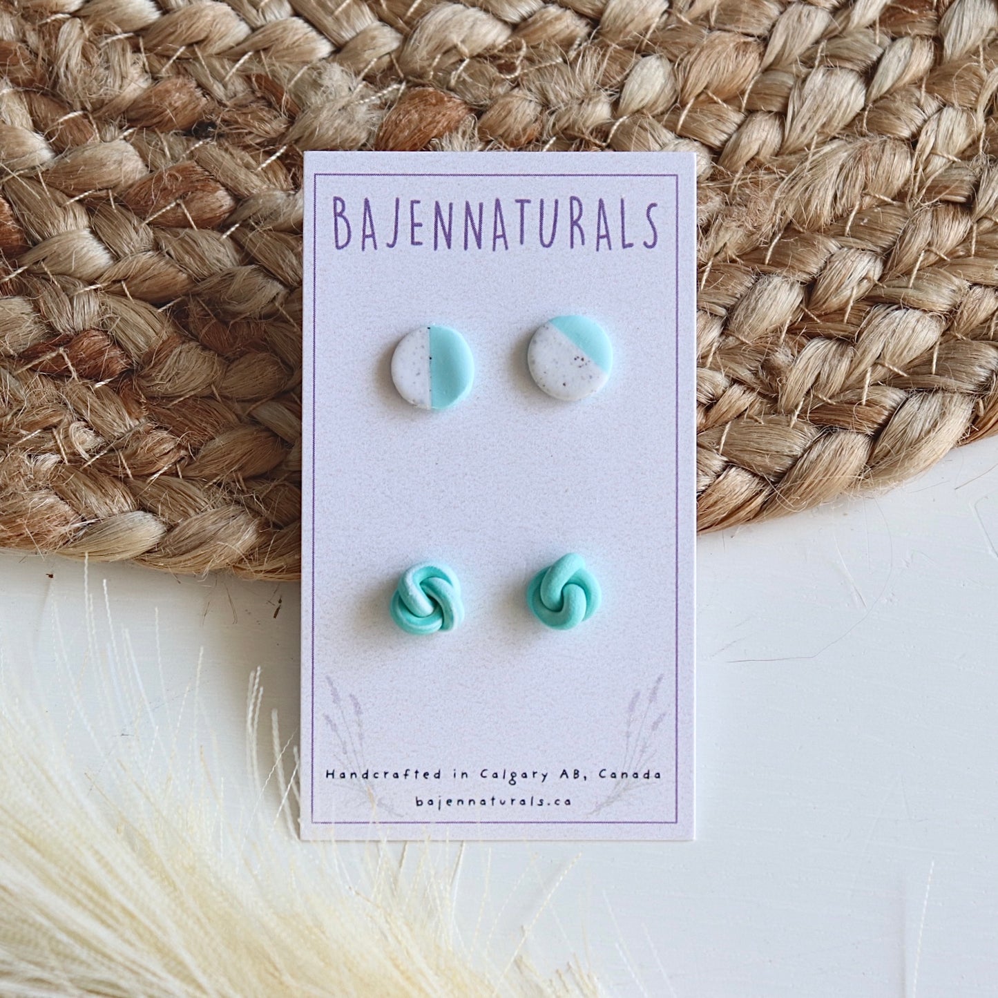 Baby Blue Knot Earrings Stud Pack